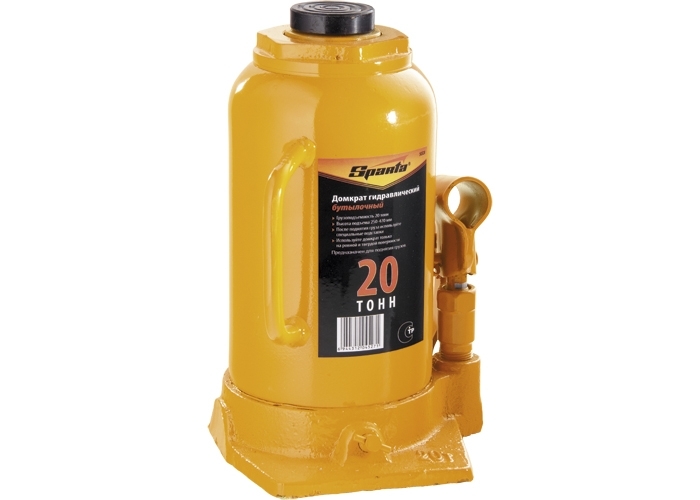 Домкрат гидравлический бутылочный, 20 т, h подъема 250-470 мм // SPARTA