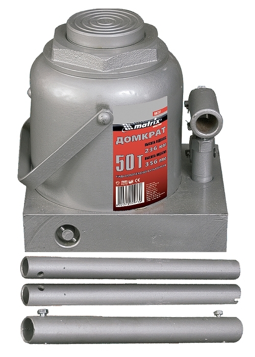 Домкрат гидравлический бутылочный, 12 т, h подъема 230-465 мм // MTX MASTER
