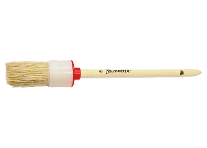 Кисть круглая № 6 (30 мм), натуральная щетина, деревянная ручка // MTX